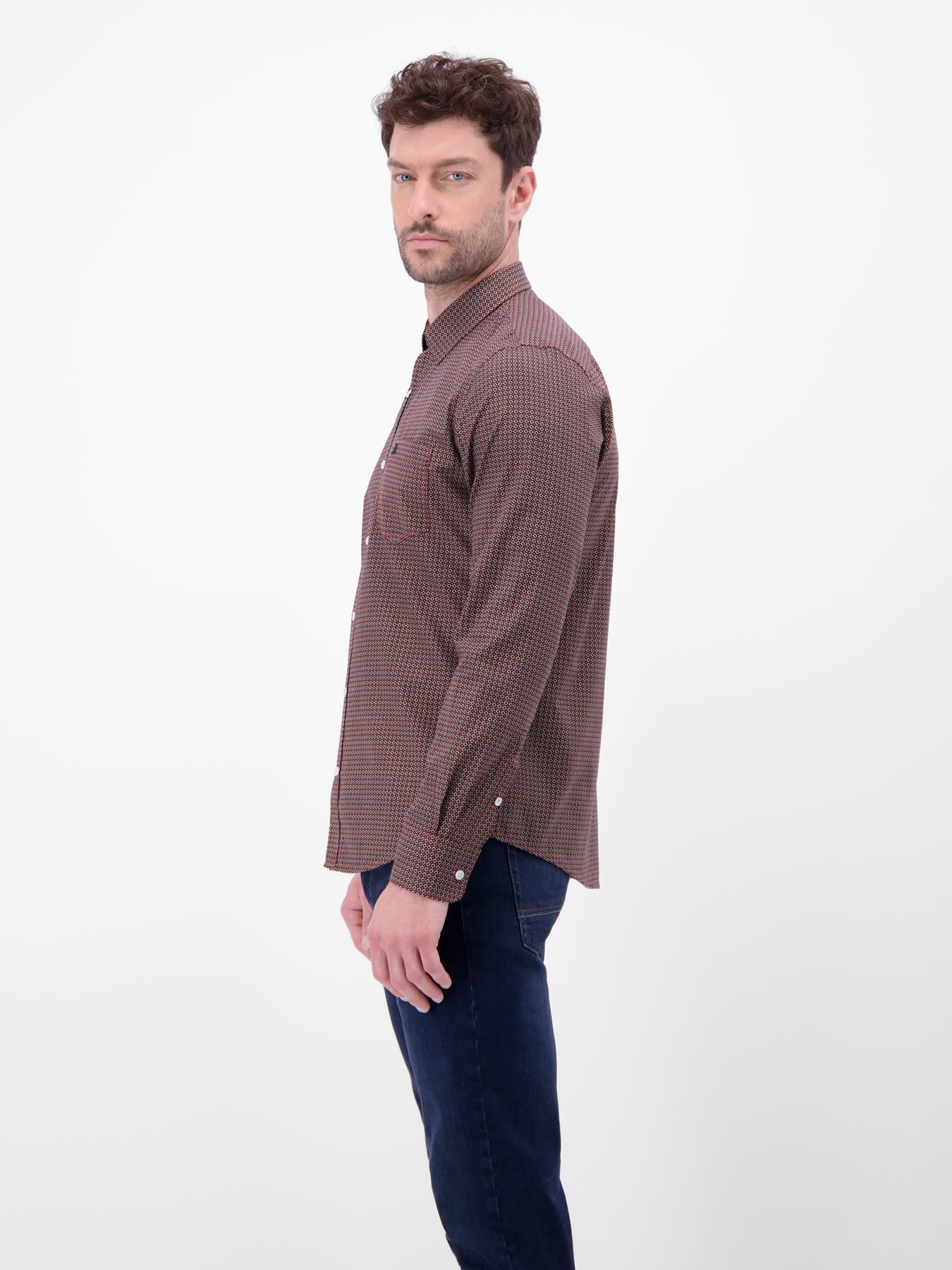 Lerros Overhemd with Print - Vivid Red