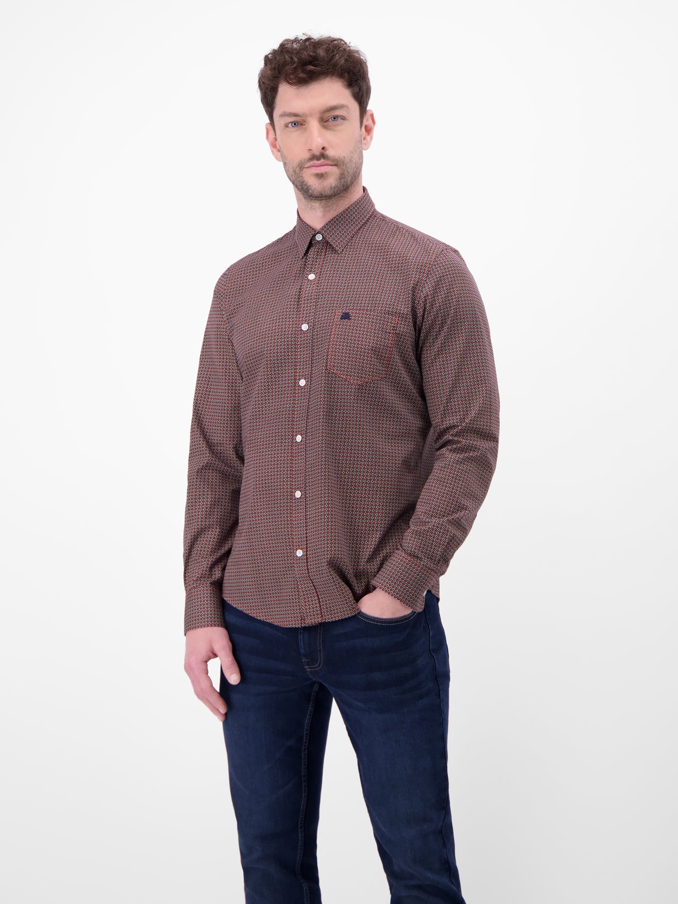 Lerros Hemd mit Print - Vivid Red