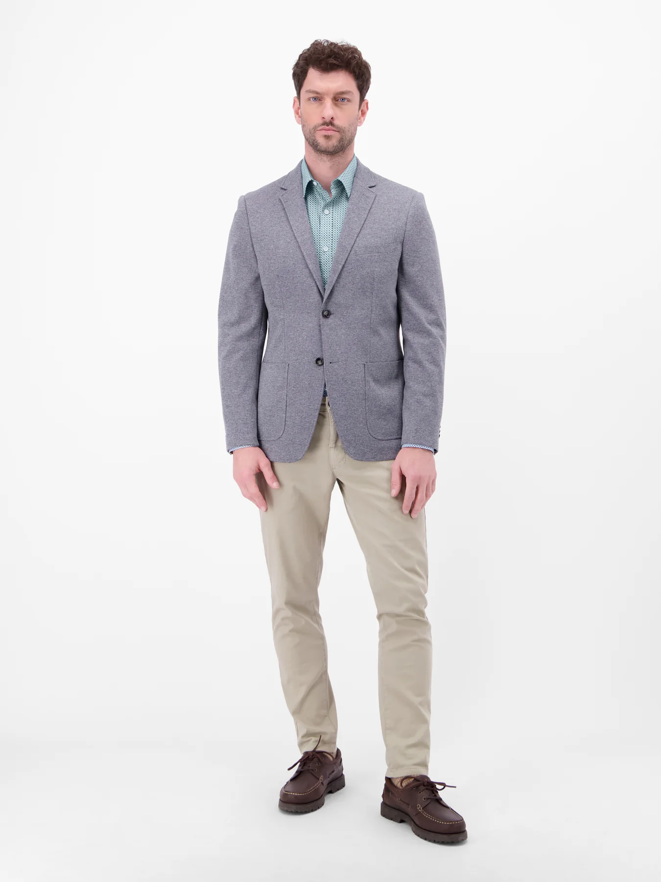 Lerros Overhemd met Print - Ice Blue