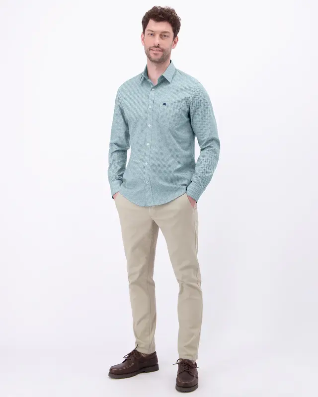 Lerros Overhemd with Print - Ice Blue