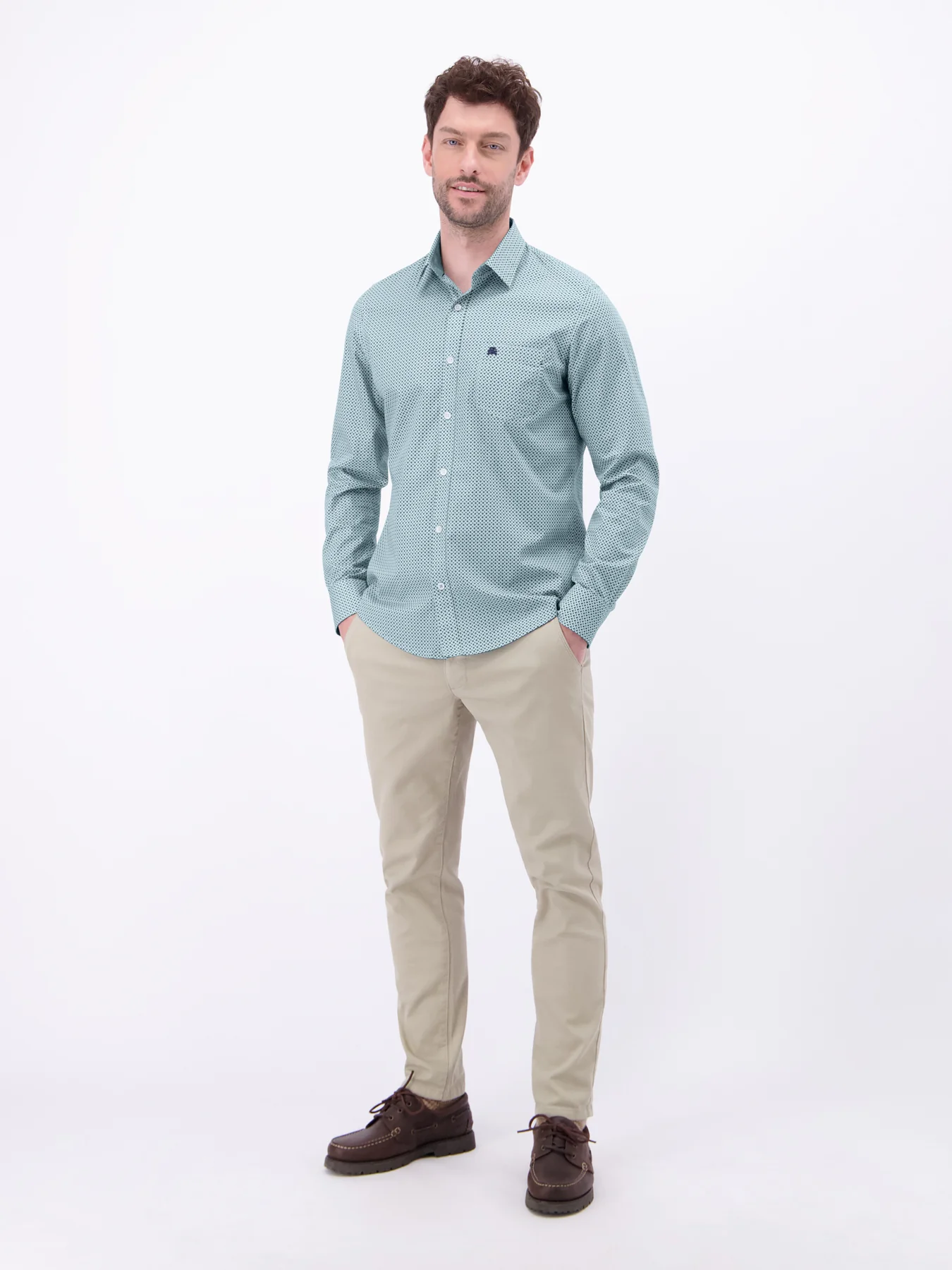 Lerros Overhemd met Print - Ice Blue