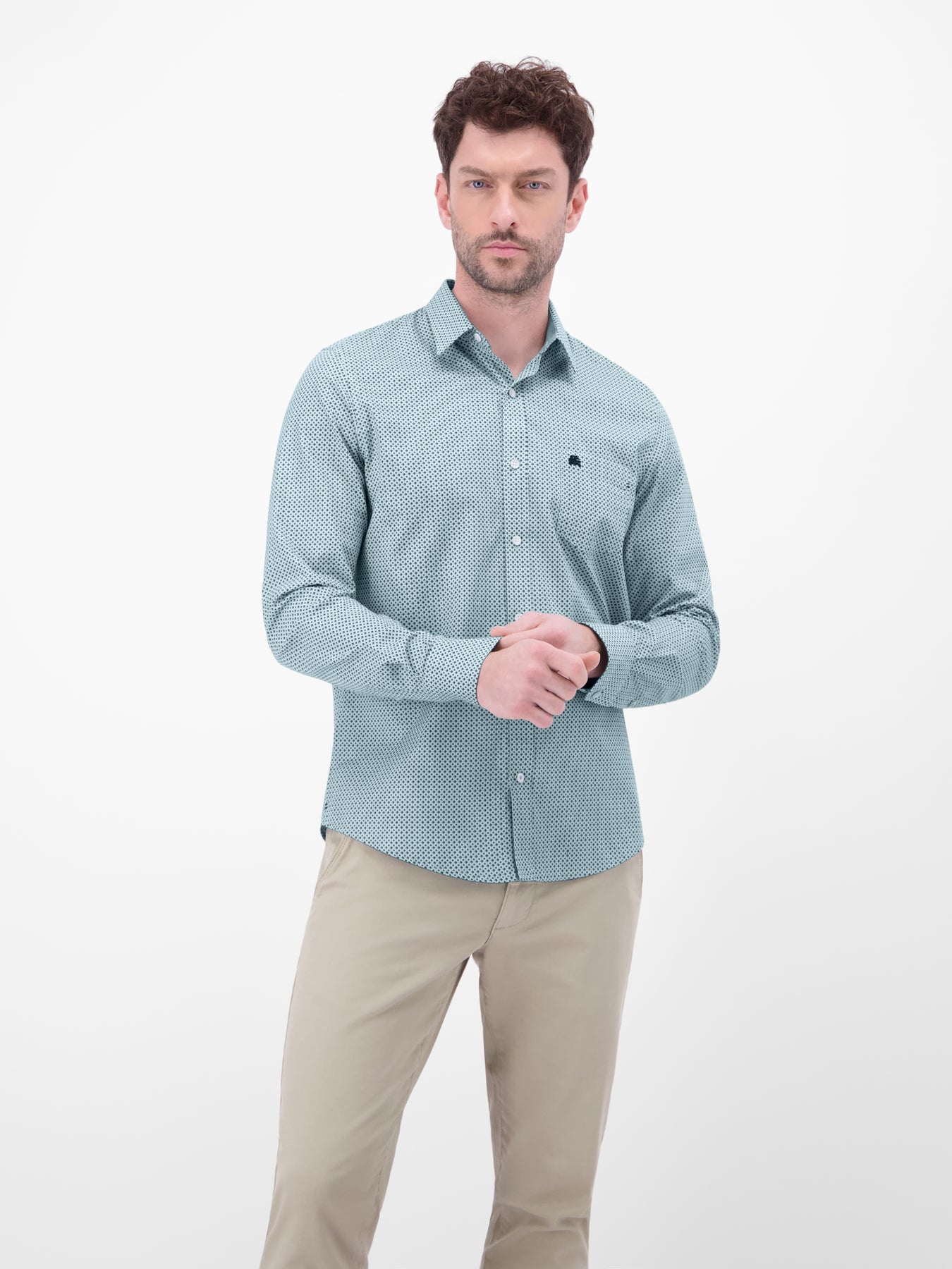 Lerros Hemd mit Print - Ice Blue