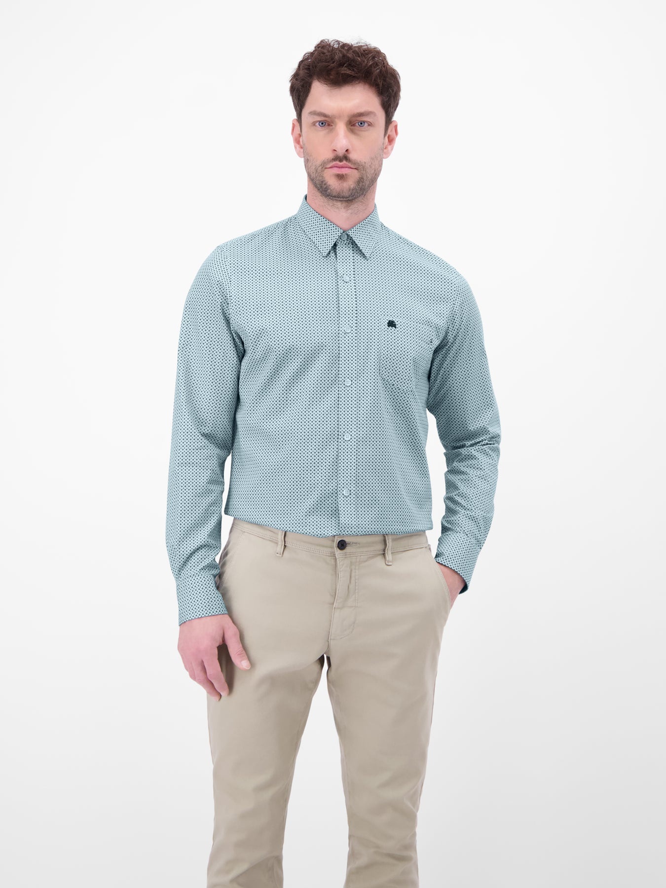 Lerros Overhemd met Print - Ice Blue