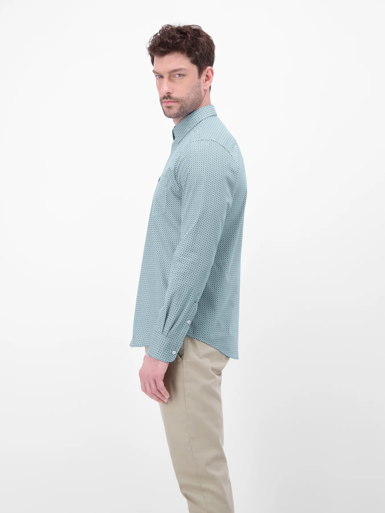 Lerros Overhemd met Print - Ice Blue