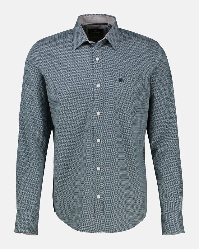 Lerros Hemd mit Print - Arctic Blue