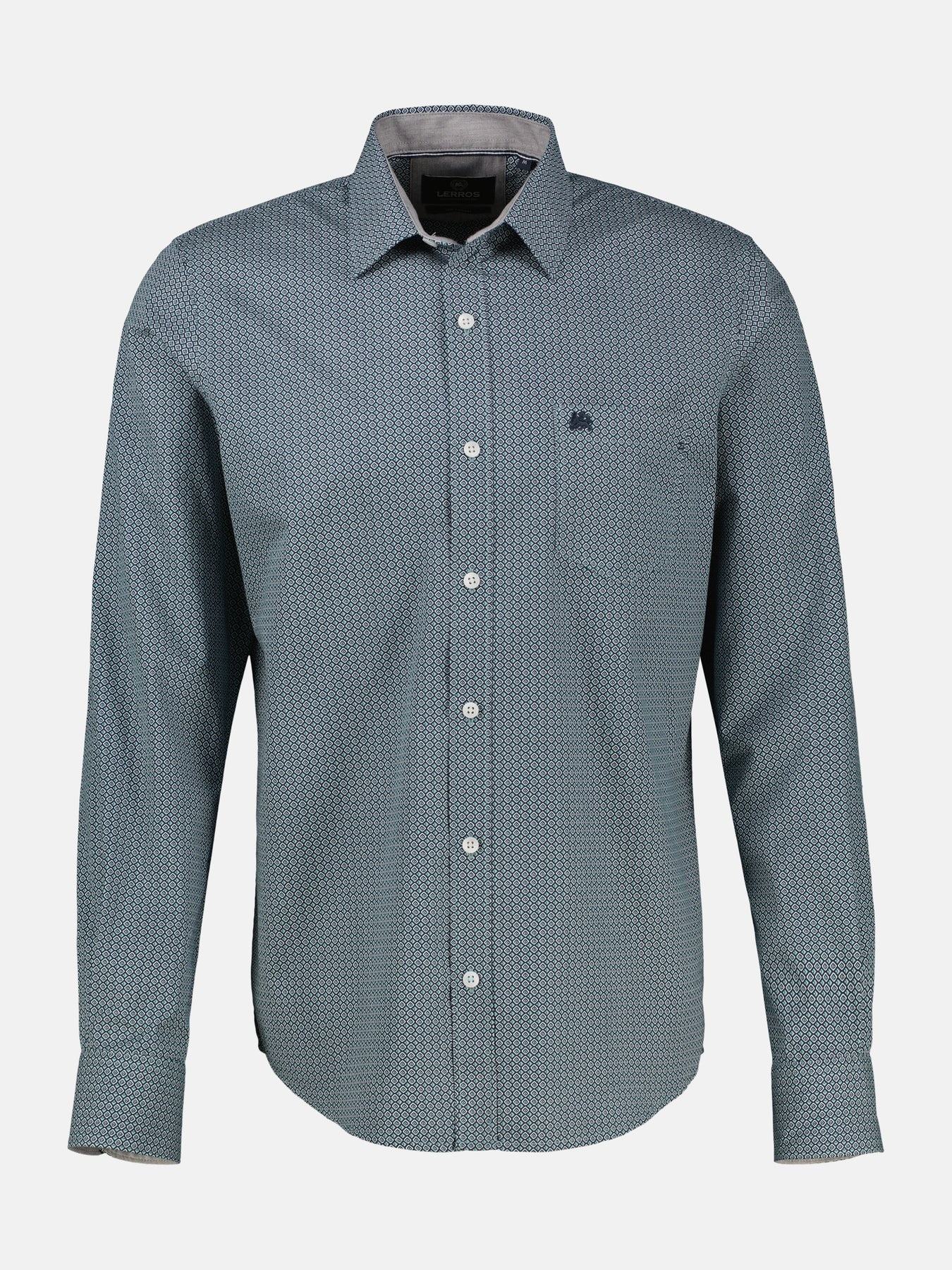 Lerros Overhemd with Print - Arctic Blue