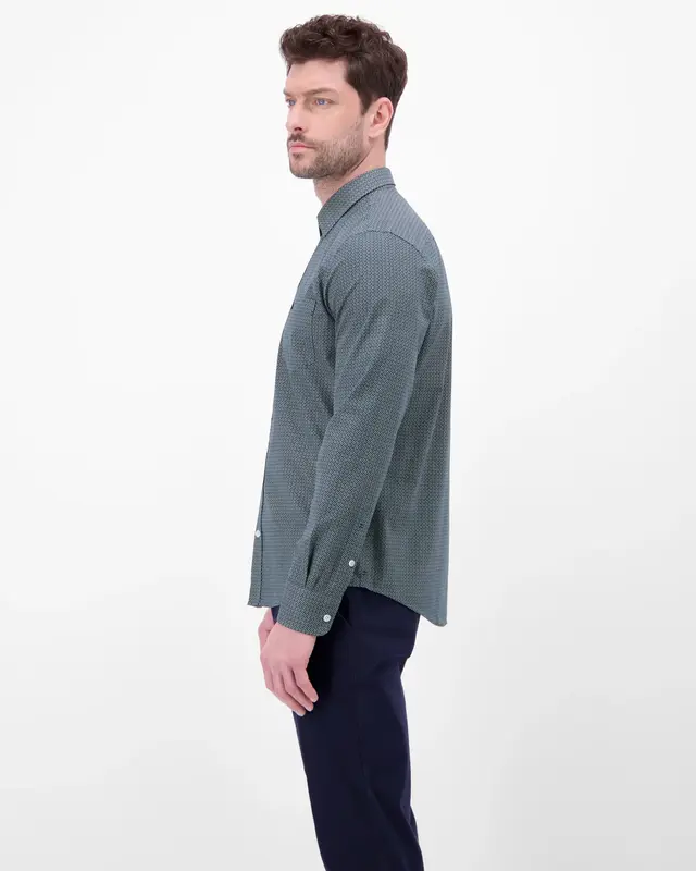 Lerros Overhemd met Print - Arctic Blue