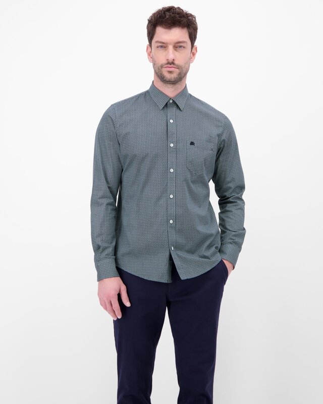 Lerros Hemd mit Print - Arctic Blue