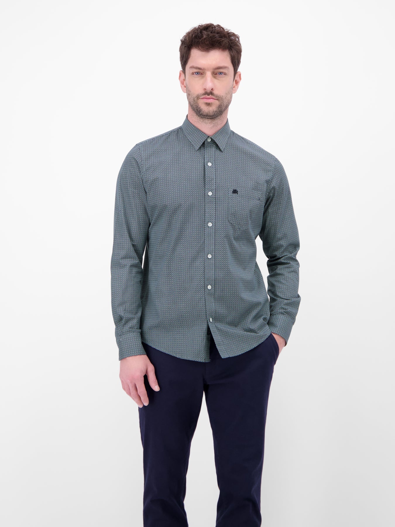 Lerros Hemd mit Print - Arctic Blue