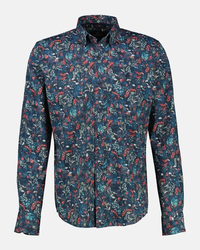 Lerros Shirt with Flowerprint - Classic Navy