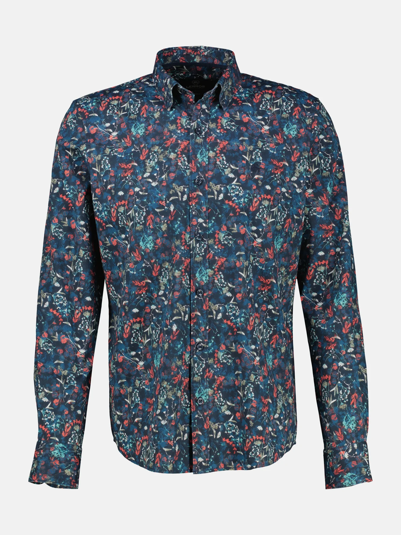 Lerros Shirt met Bloemenprint - Classic Navy