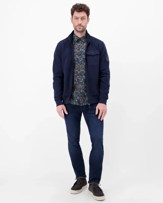 Lerros Shirt met Bloemenprint - Classic Navy