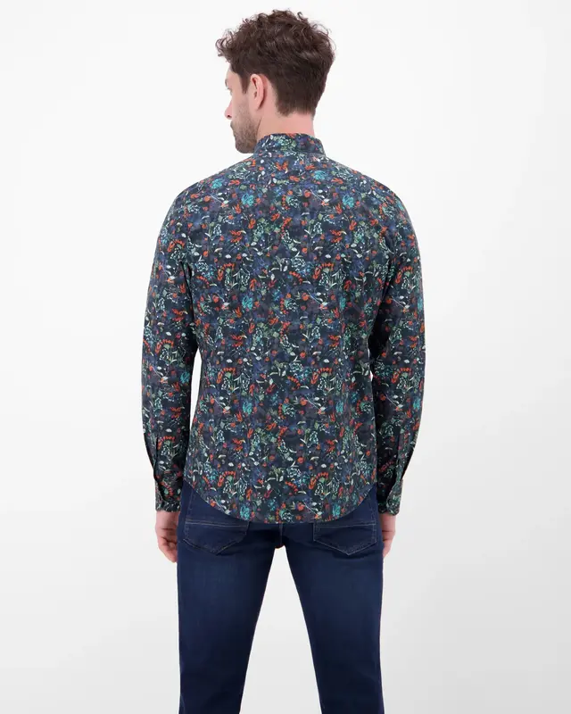 Lerros Shirt with Flowerprint - Classic Navy