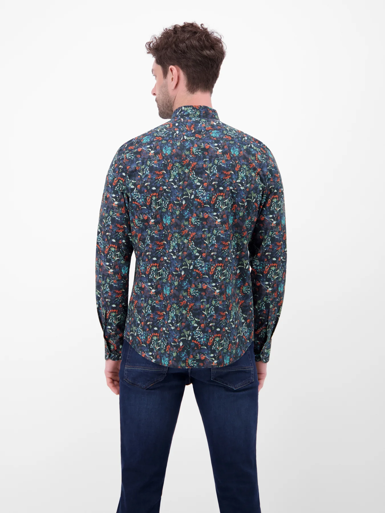 Lerros Shirt met Bloemenprint - Classic Navy