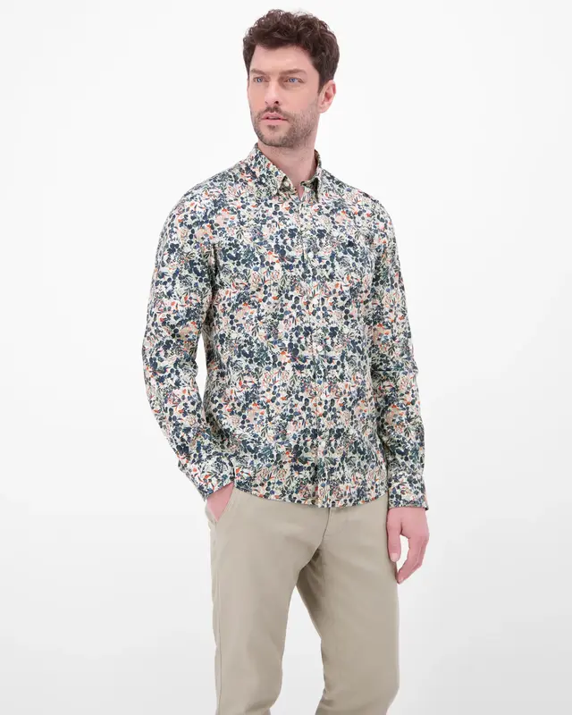 Lerros Shirt with Flowerprint - White