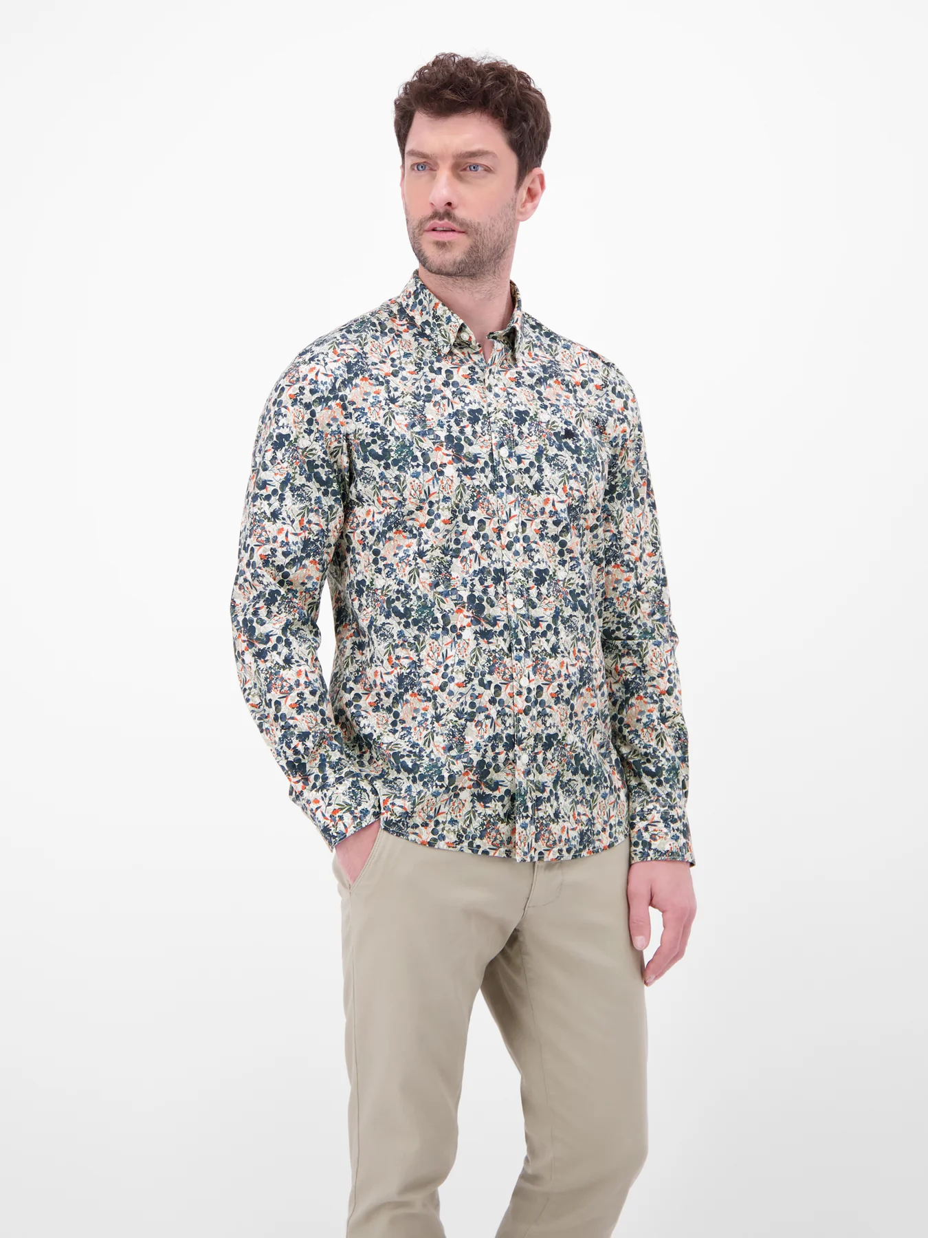 Lerros Shirt met Bloemenprint - White