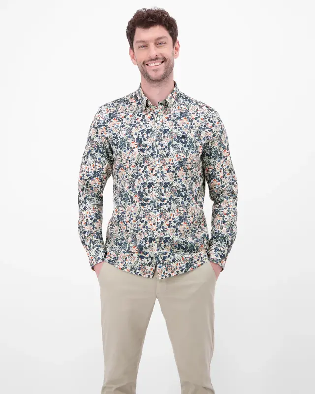 Lerros Shirt mit Blumenprint - White