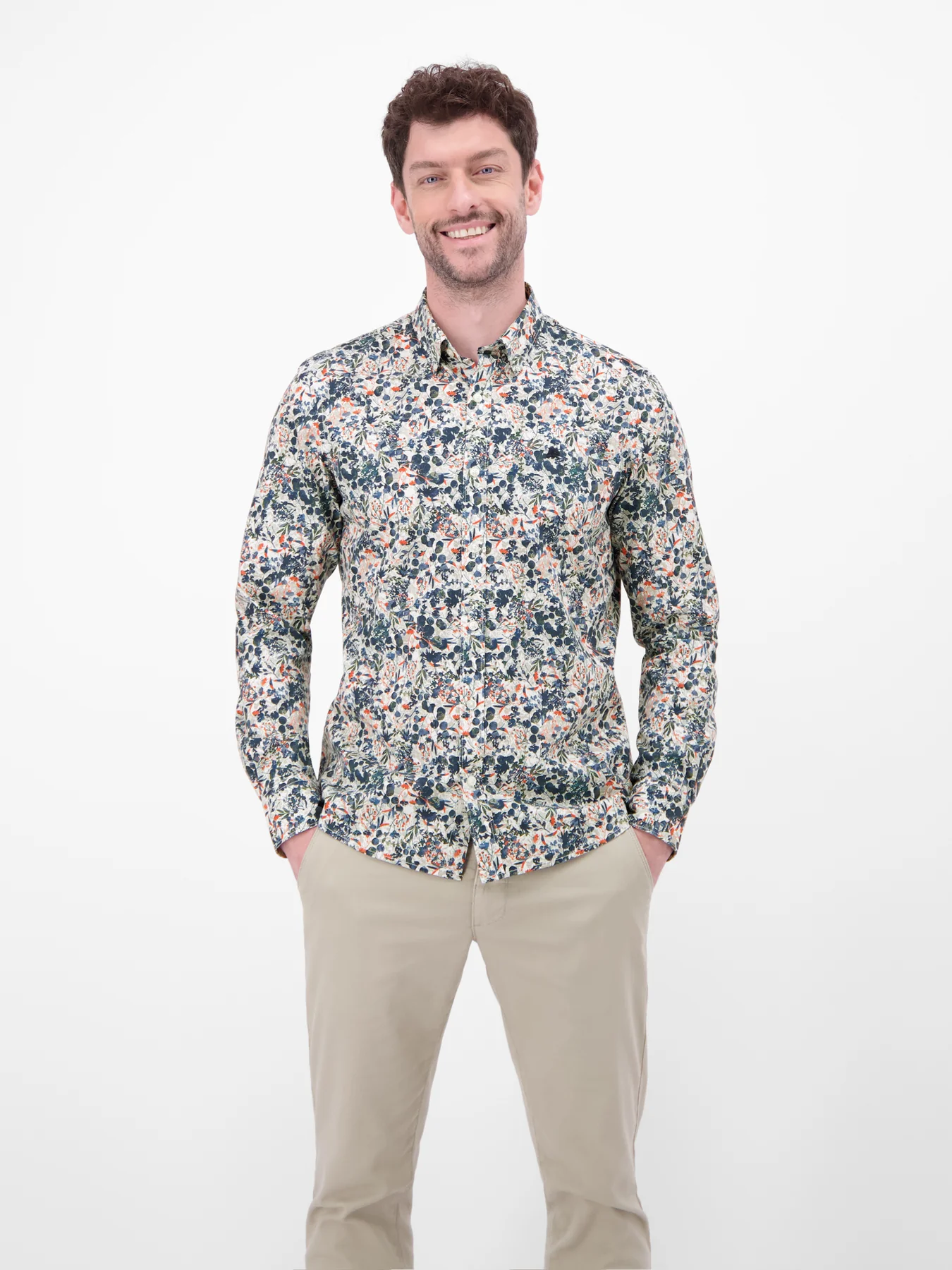 Lerros Shirt with Flowerprint - White