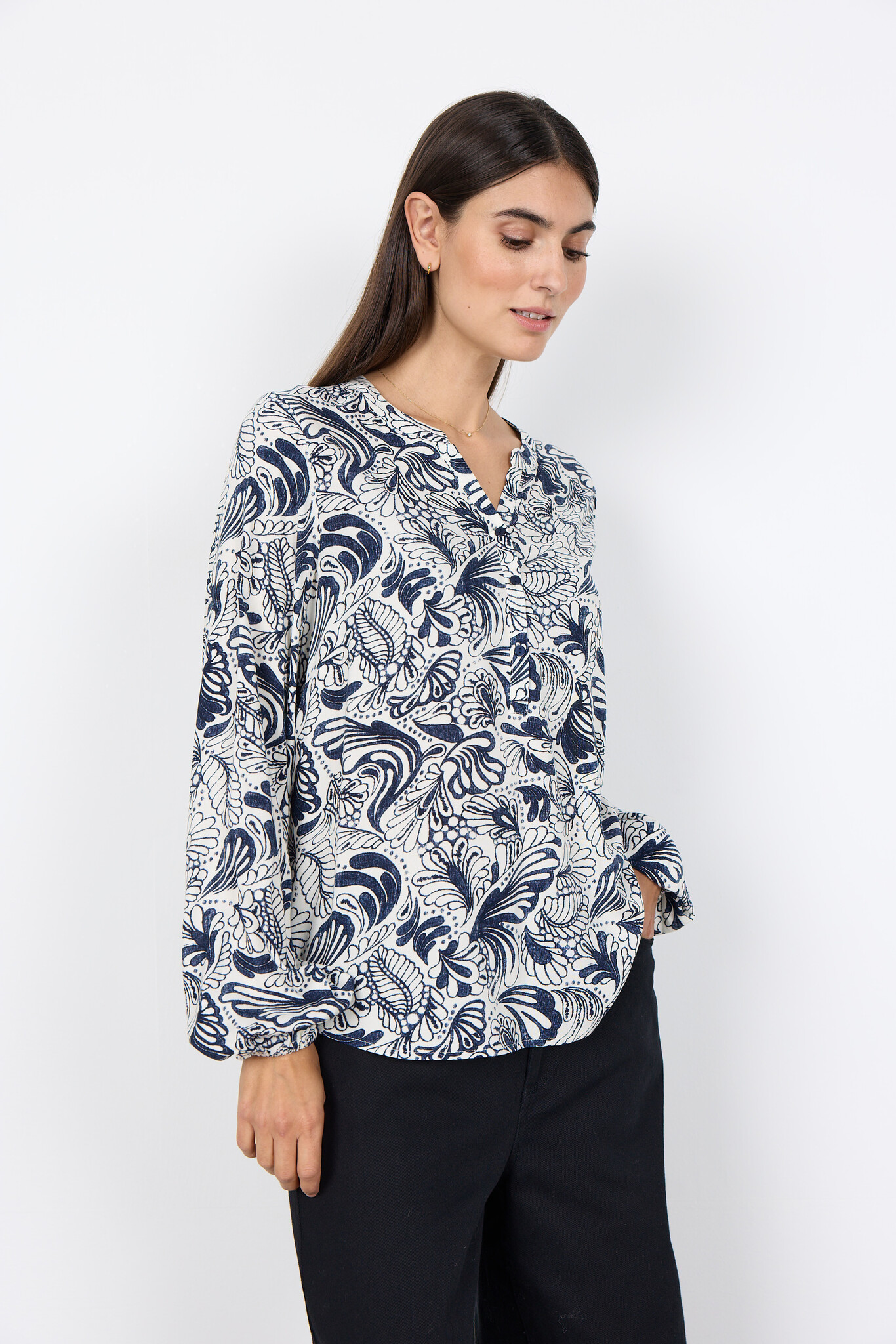 Soyaconcept Blouse Bayan 2 - Navy Combi