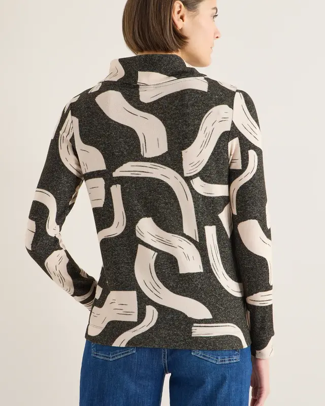 Cecil Printed Shirt - Raw Khaki Melange