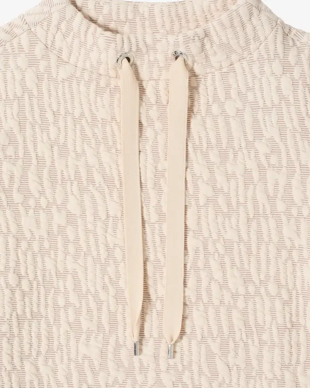 Cecil Jacquard Funnel Hals Shirt - Pearl Beige