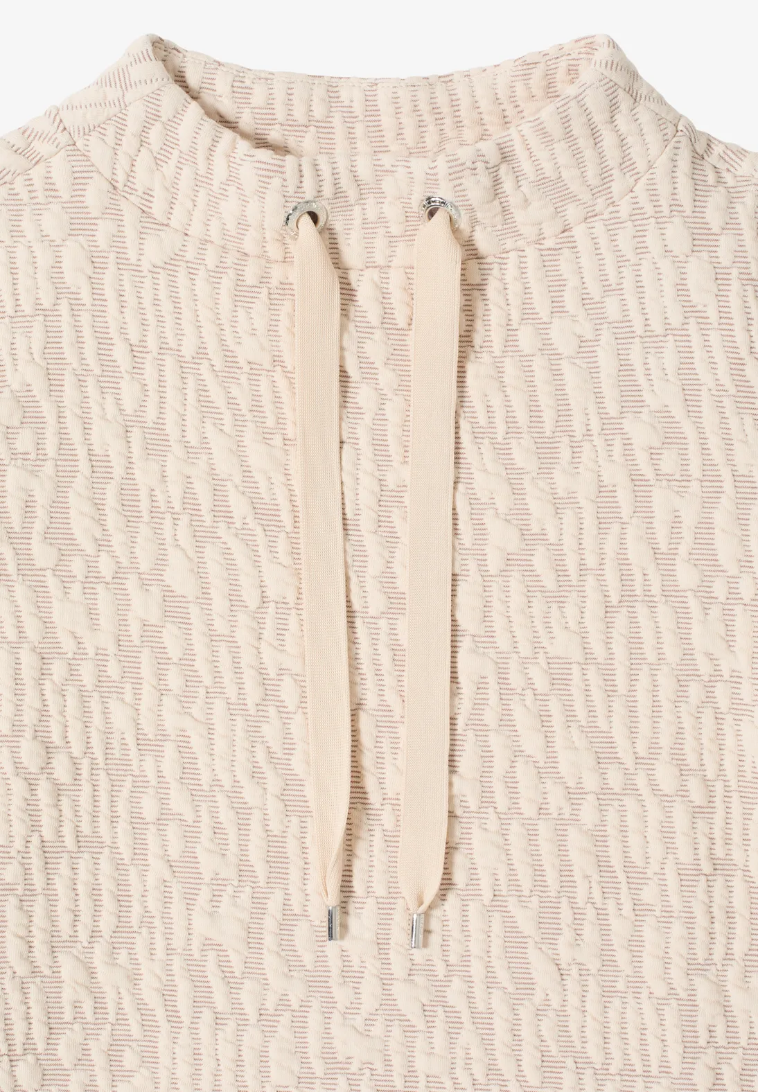 Cecil Jacquard Funnel Hals Shirt - Pearl Beige