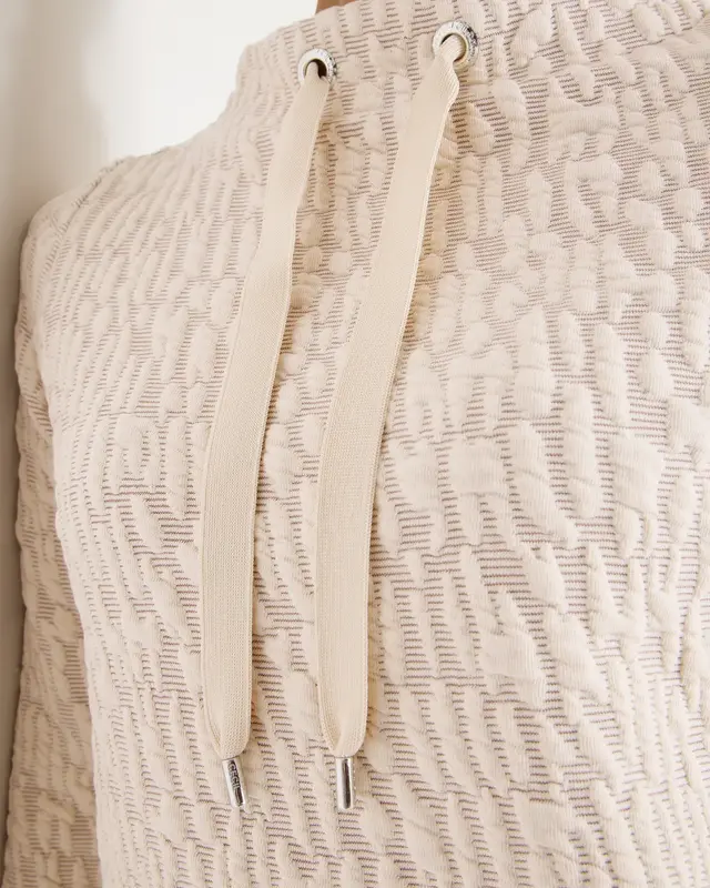 Cecil Jacquard Funnel Hals Shirt - Pearl Beige