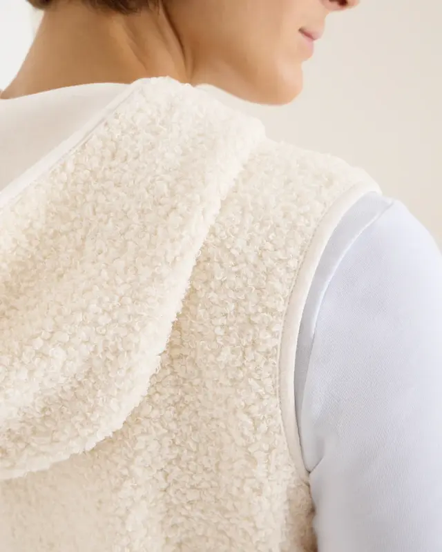 Cecil Teddy Troyer Vest - Teddy Vanilla White