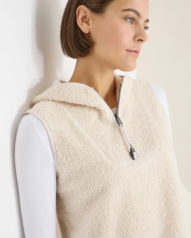 Cecil Teddy Troyer Vest - Teddy Vanilla White