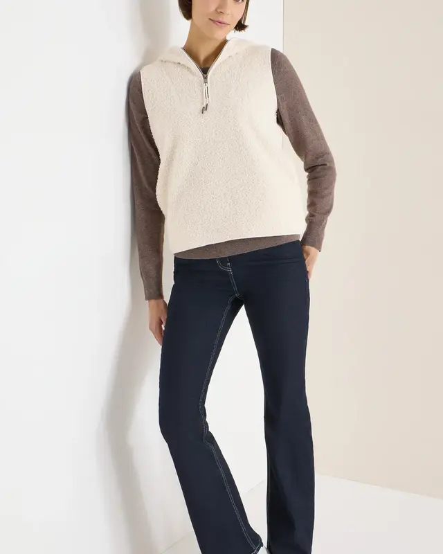 Cecil Teddy Troyer Weste - Teddy Vanilla White