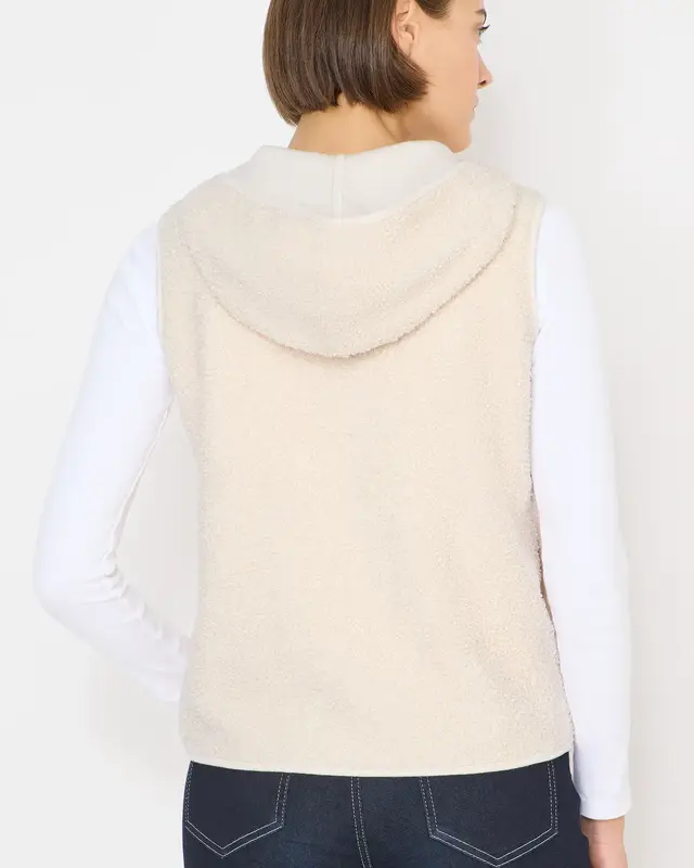 Cecil Teddy Troyer Vest - Teddy Vanilla White