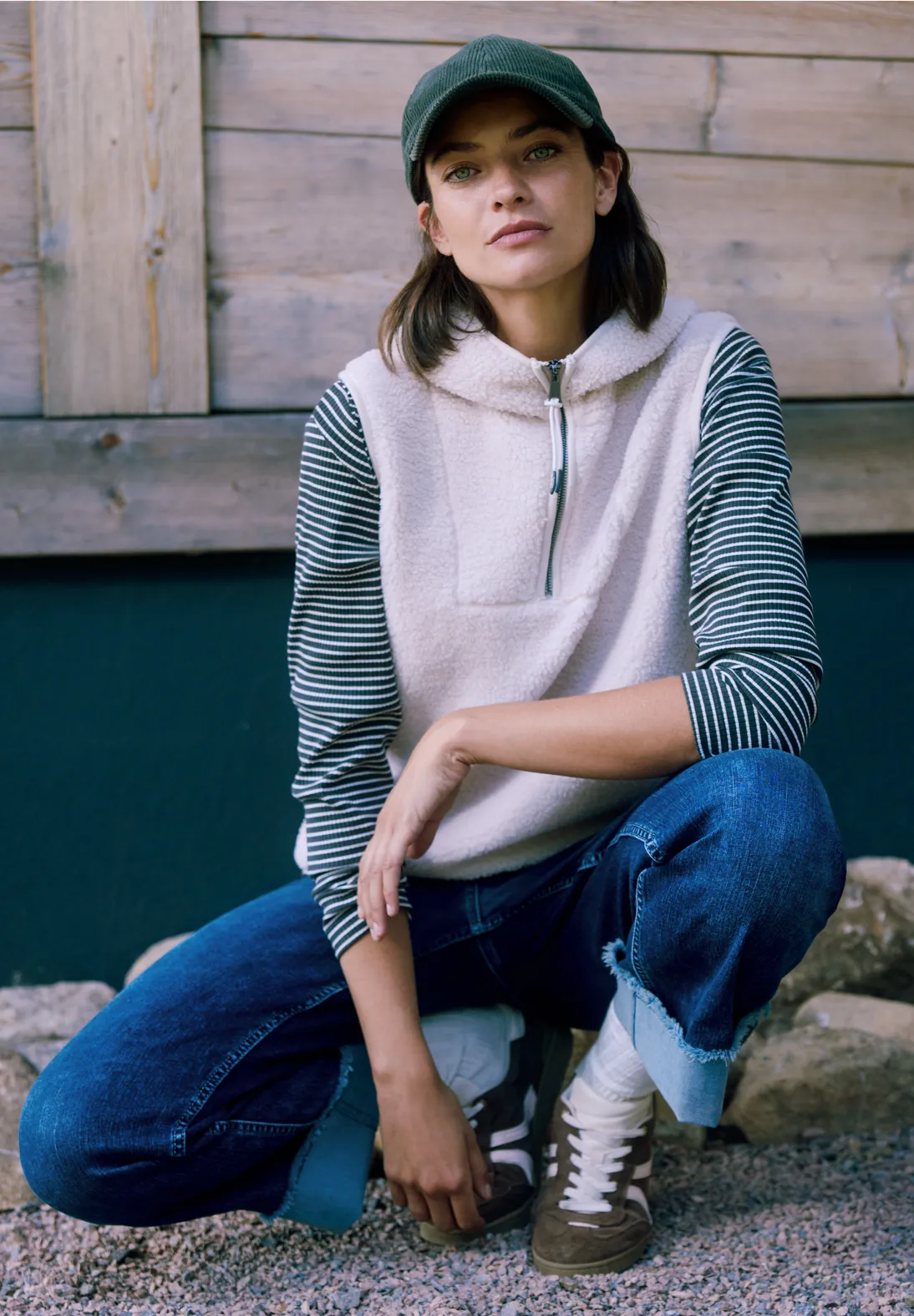 Cecil Teddy Troyer Weste - Teddy Vanilla White