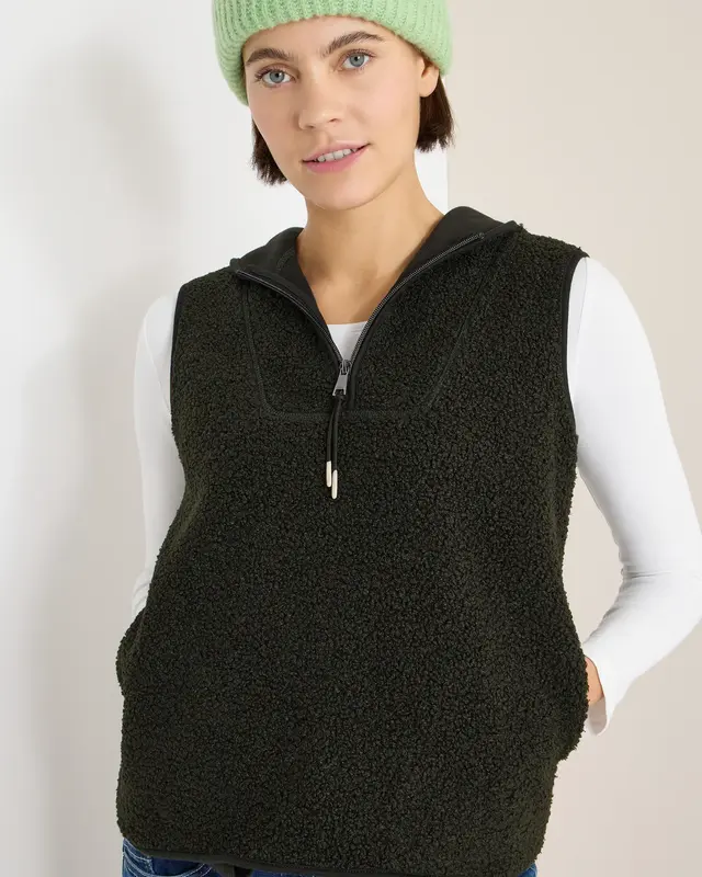 Cecil Teddy Troyer Vest - Raw Khaki