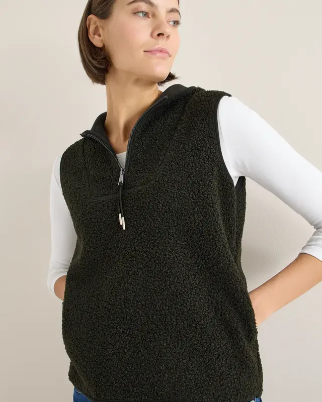 Cecil Teddy Troyer Vest - Raw Khaki