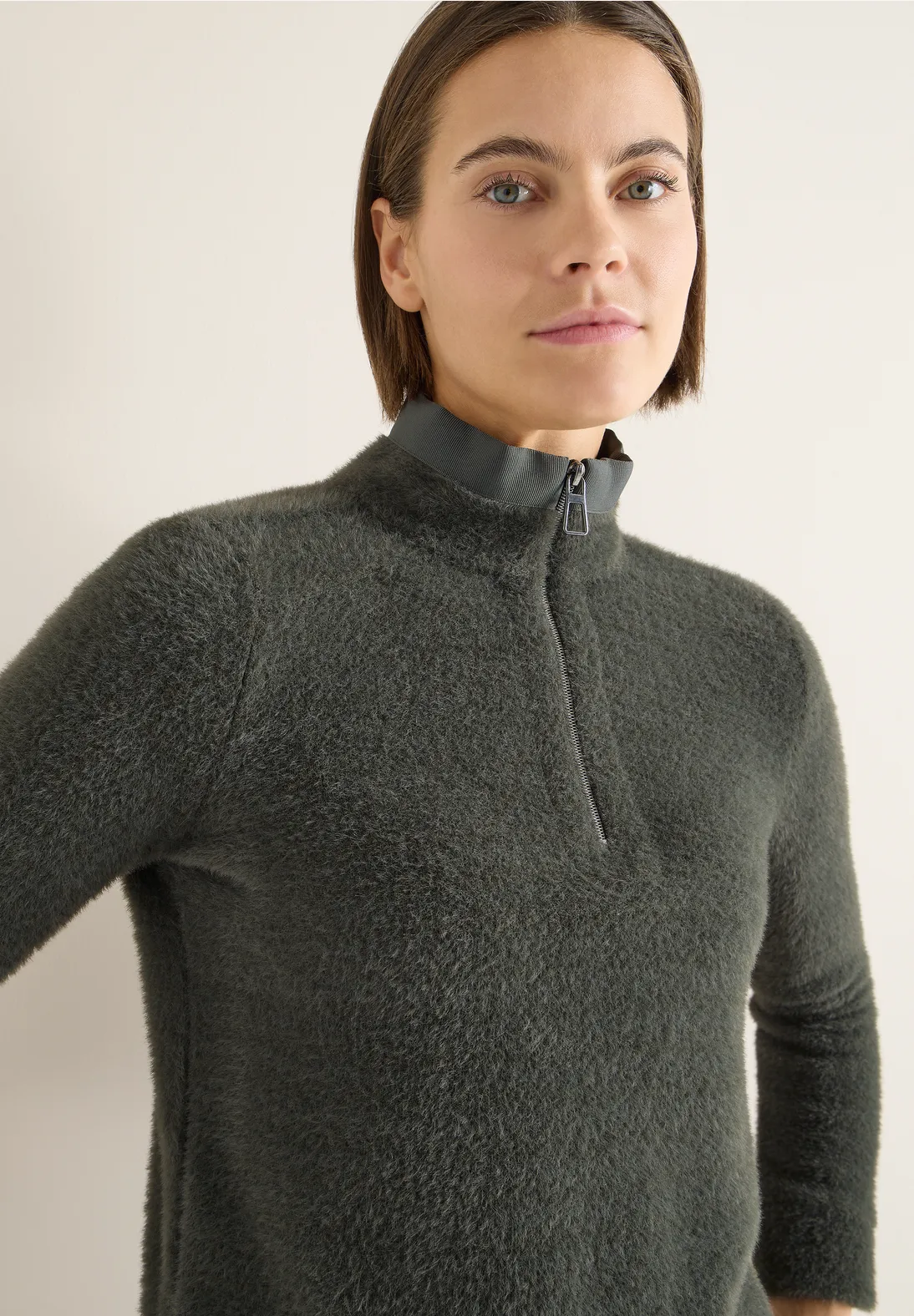 Cecil Federgarnshirt - Raw Khaki