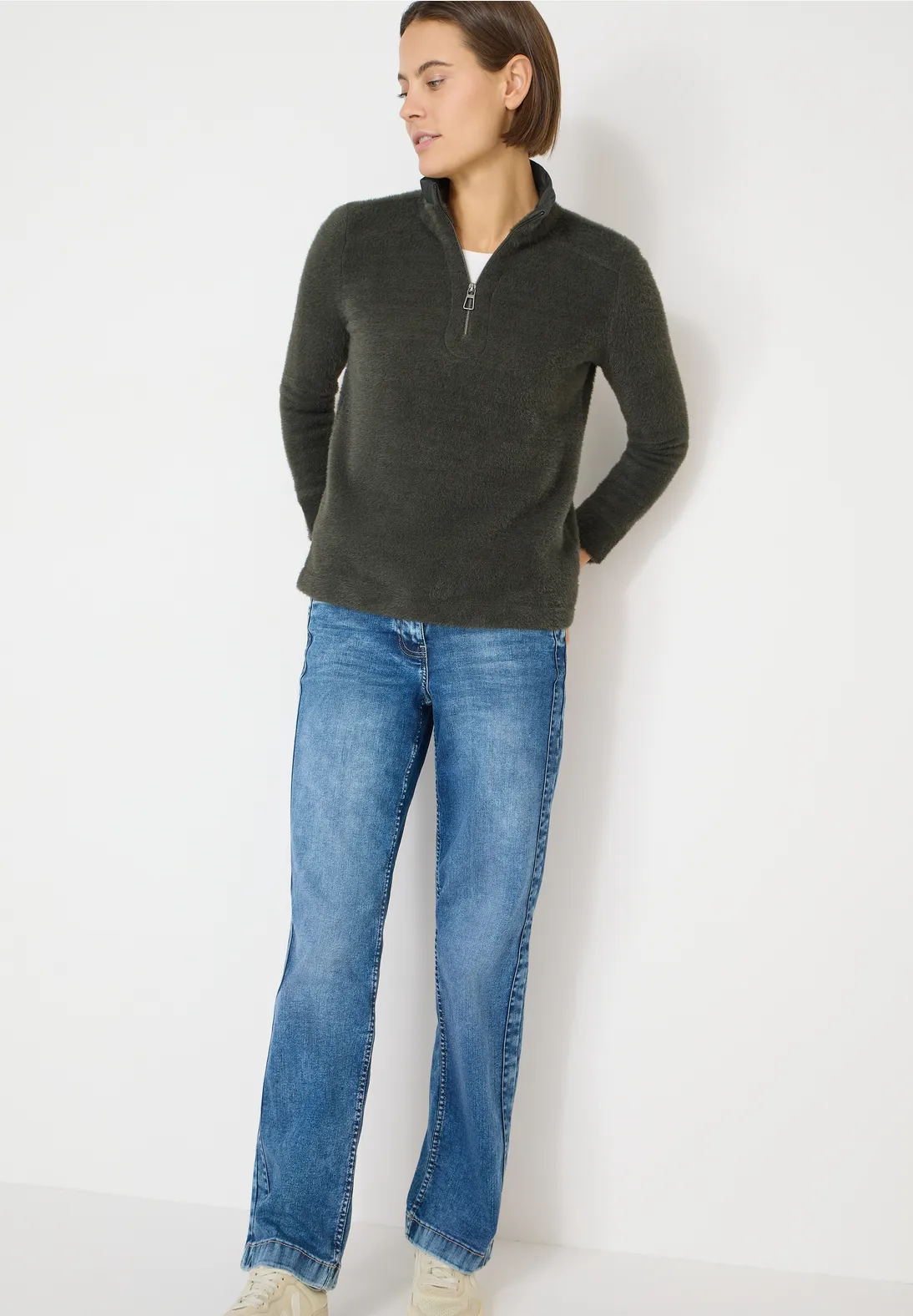 Cecil Federgarnshirt - Raw Khaki