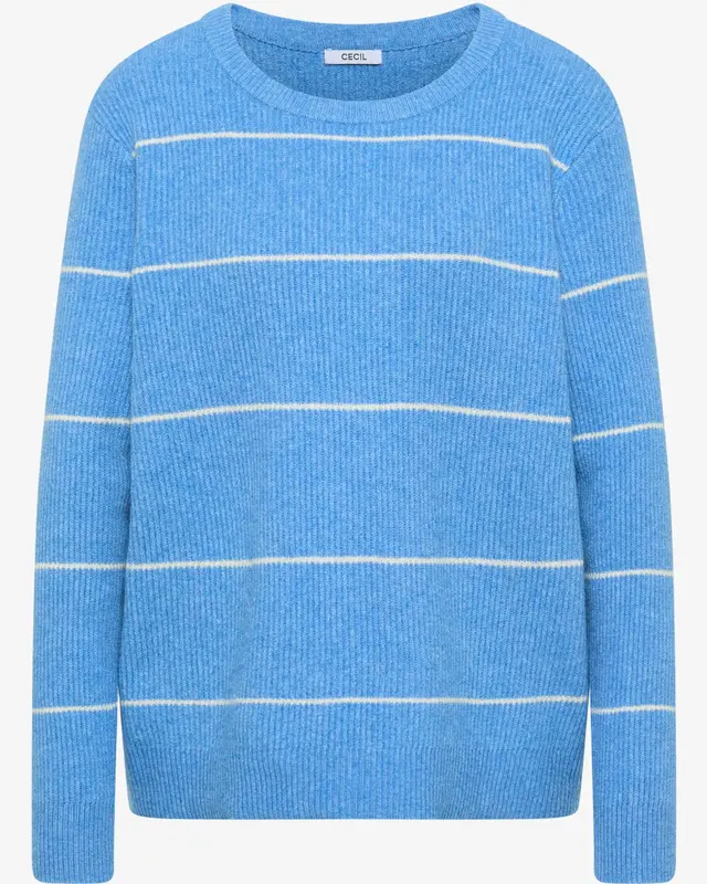 Cecil Striped Jumper - Fountain Blue Melange