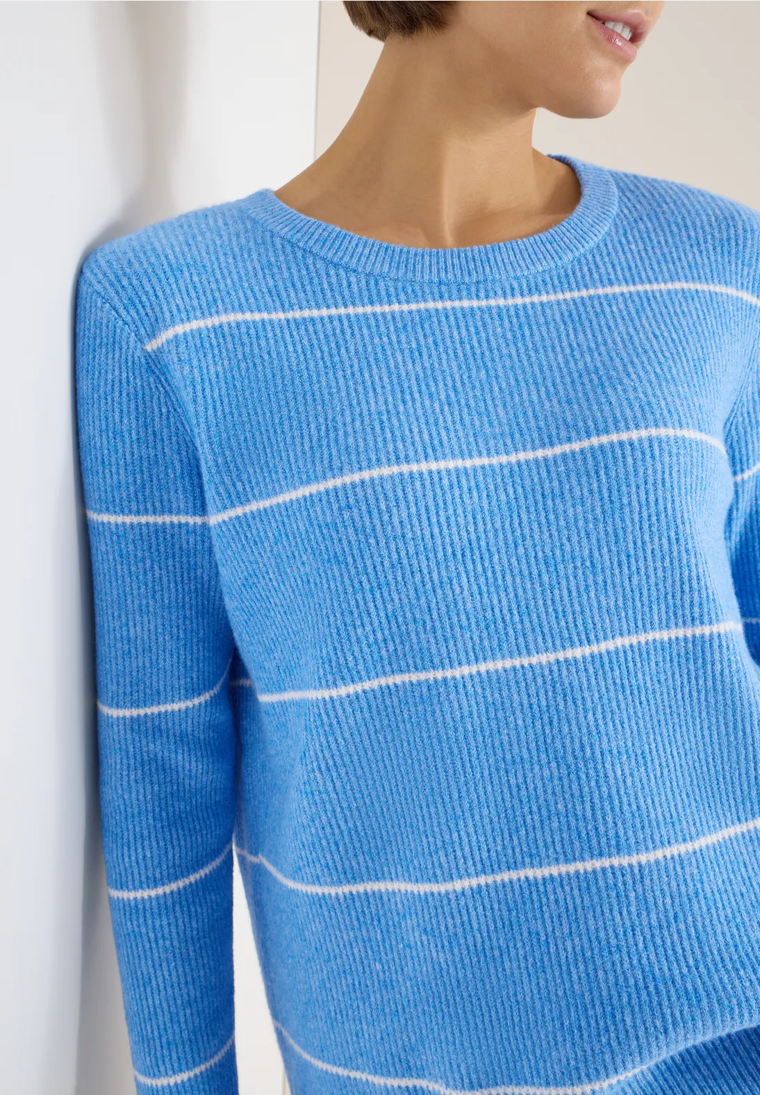 Cecil Striped Jumper - Fountain Blue Melange