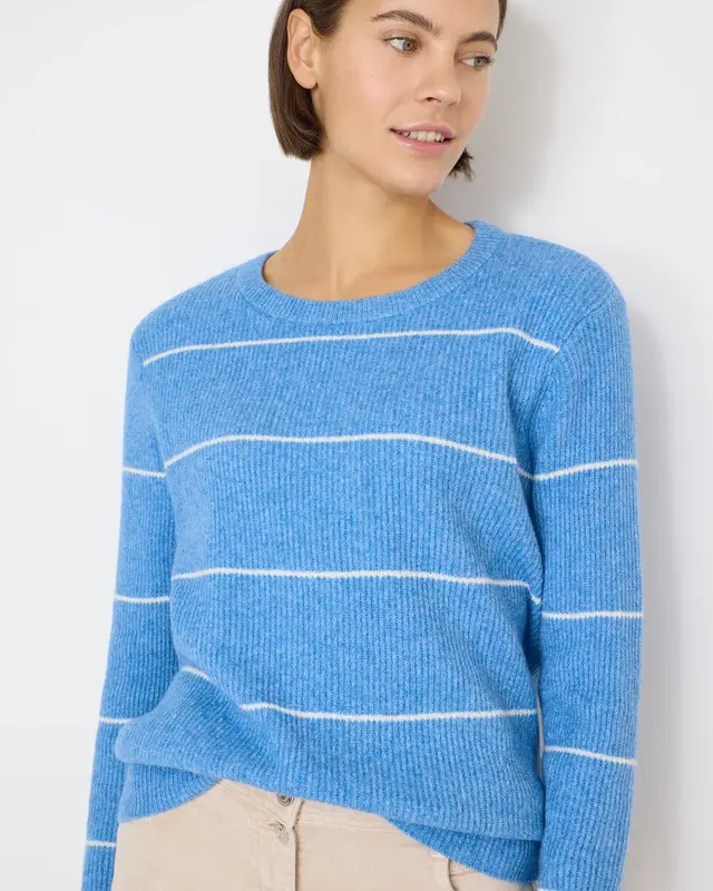 Cecil Striped Jumper - Fountain Blue Melange