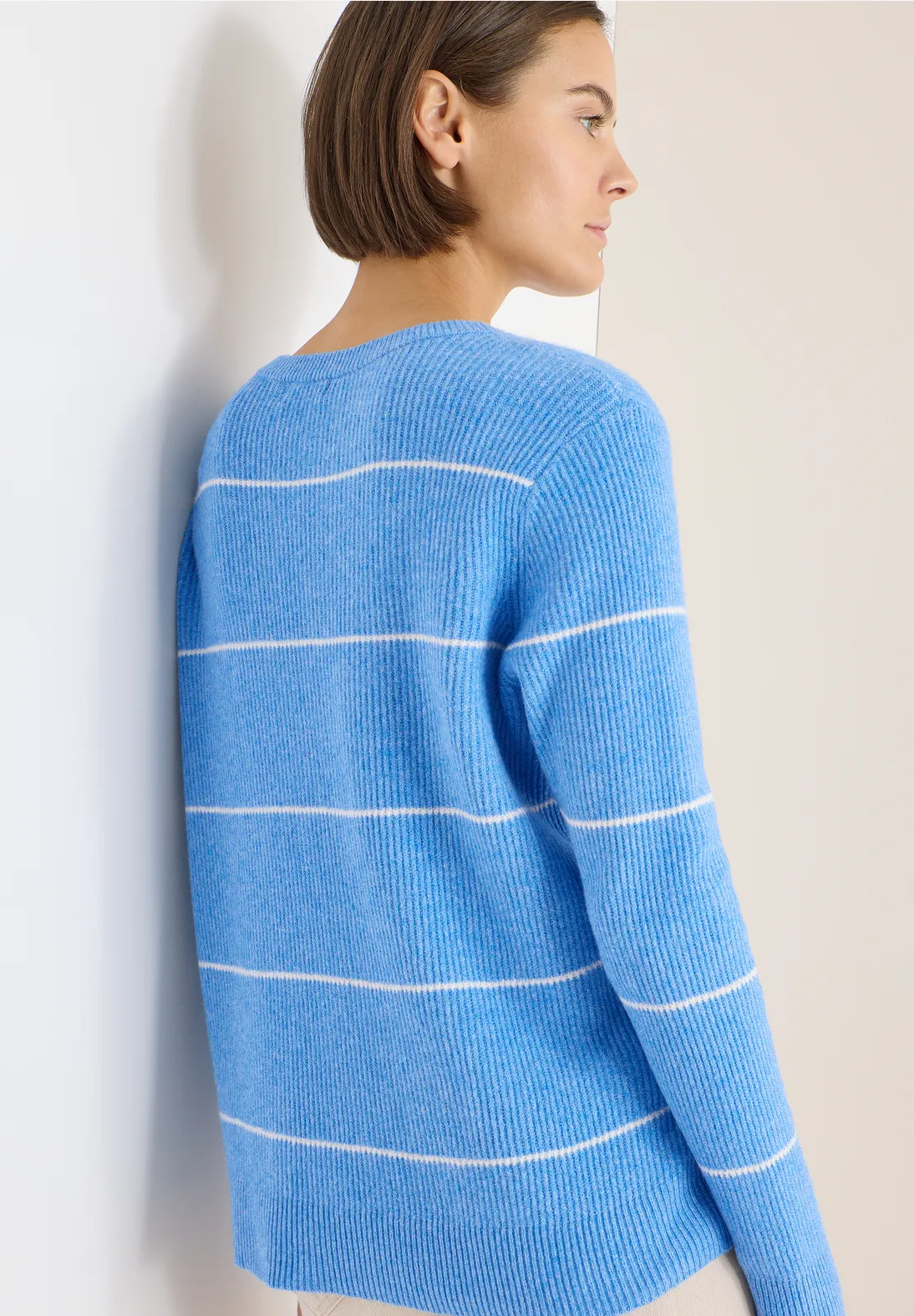 Cecil Striped Jumper - Fountain Blue Melange