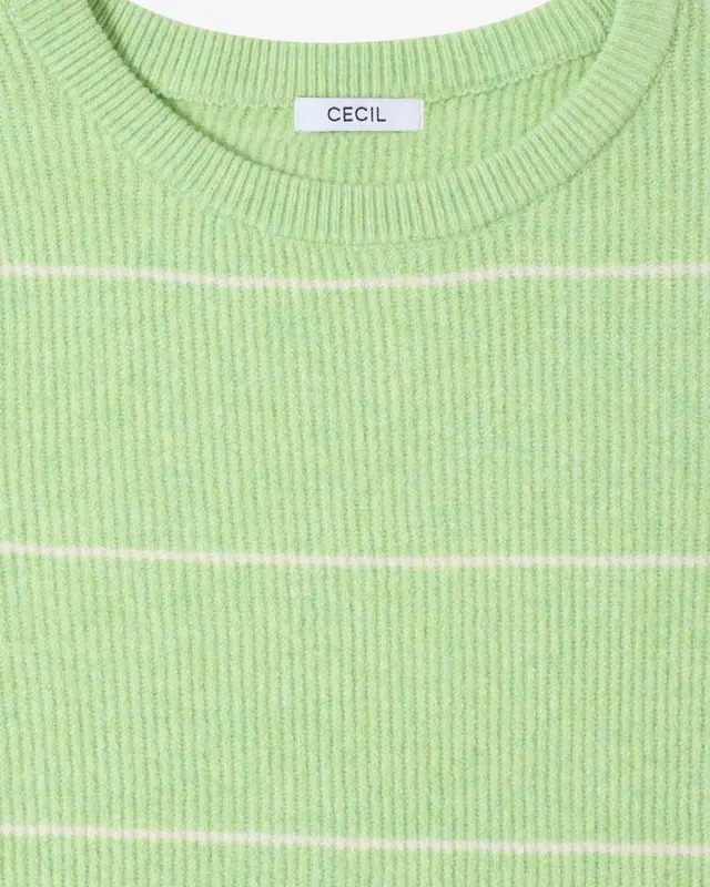 Cecil Striped Jumper - Bamboo Green Melange