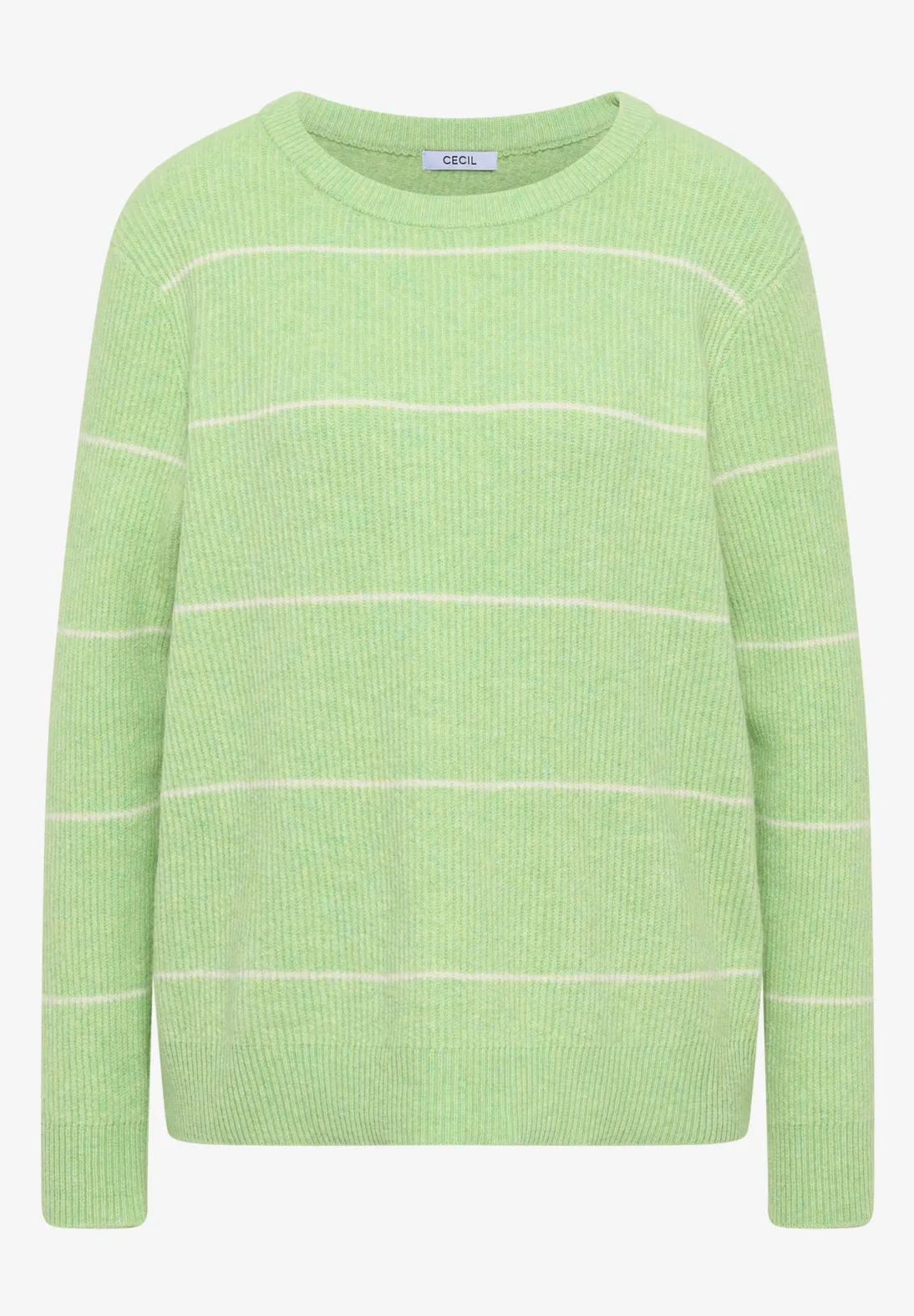 Cecil Striped Jumper - Bamboo Green Melange