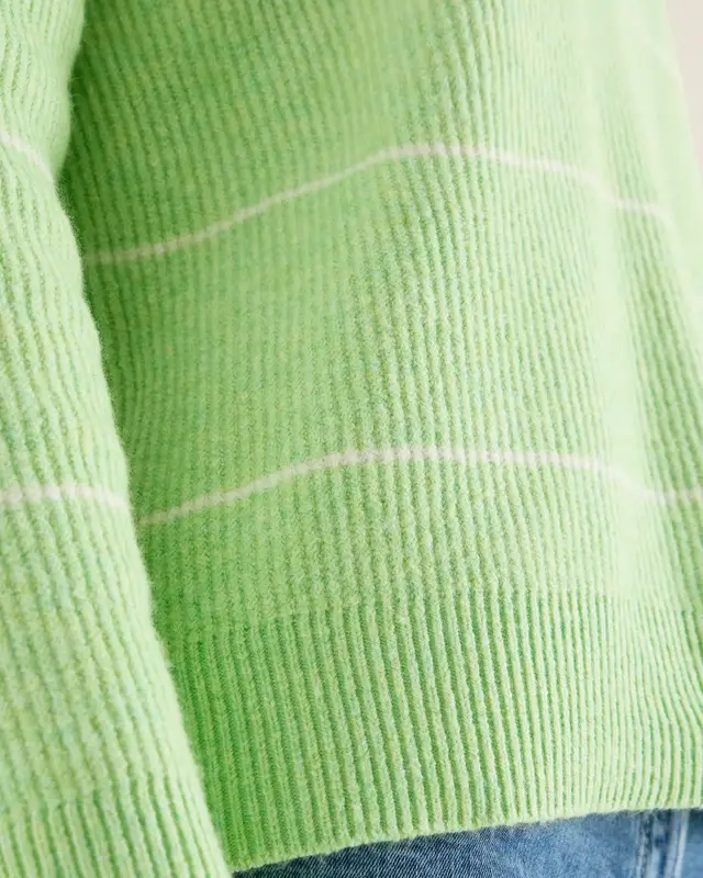 Cecil Striped Jumper - Bamboo Green Melange