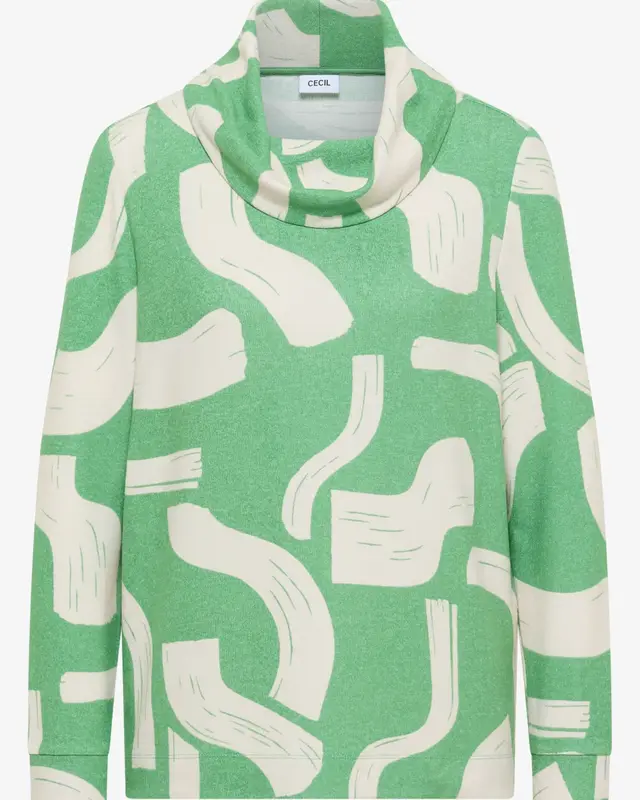 Cecil Printed Shirt - Bamboo Green Melange