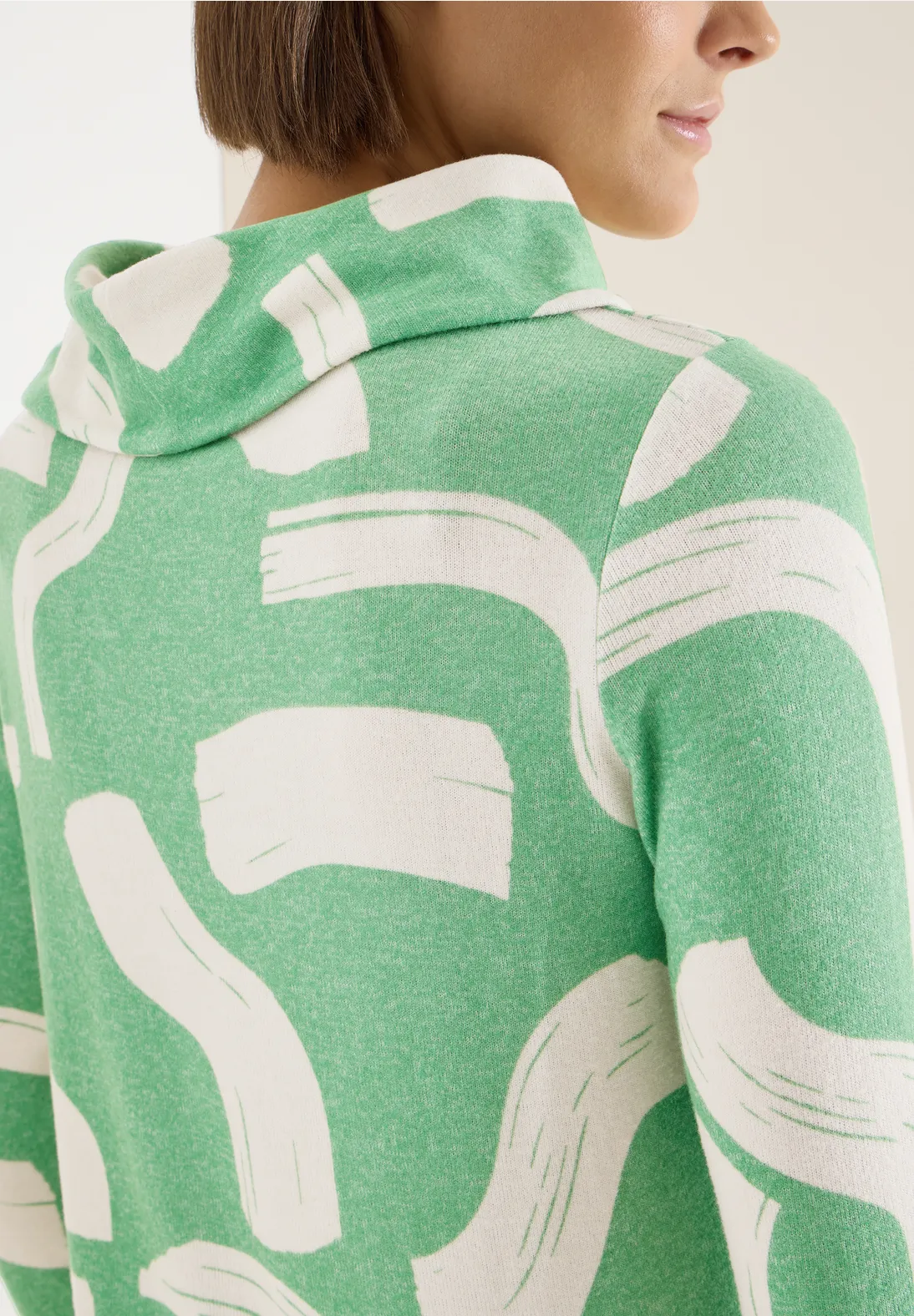 Cecil Gemustertes Melange Shirt - Bamboo Green Melange