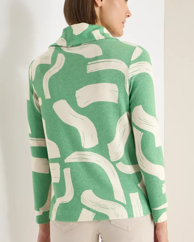 Cecil Gemustertes Melange Shirt - Bamboo Green Melange