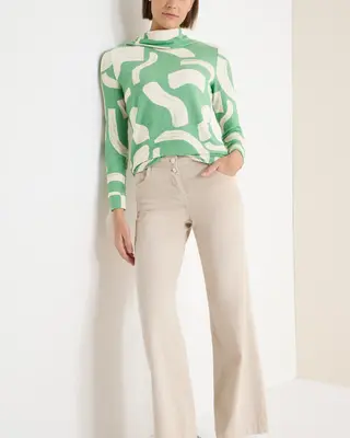 Cecil Printed Shirt - Bamboo Green Melange