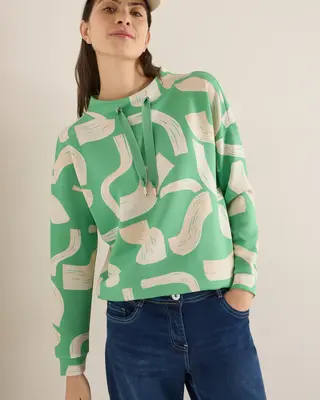 Cecil Shirt met Patroon - Dark Bamboo Green