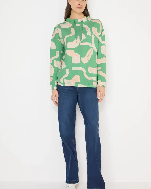 Cecil Gemustertes Shirt - Dark Bamboo Green