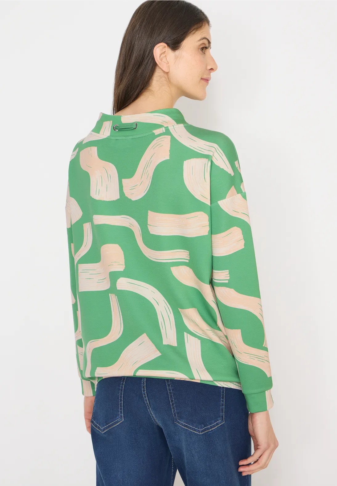 Cecil Gemustertes Shirt - Dark Bamboo Green